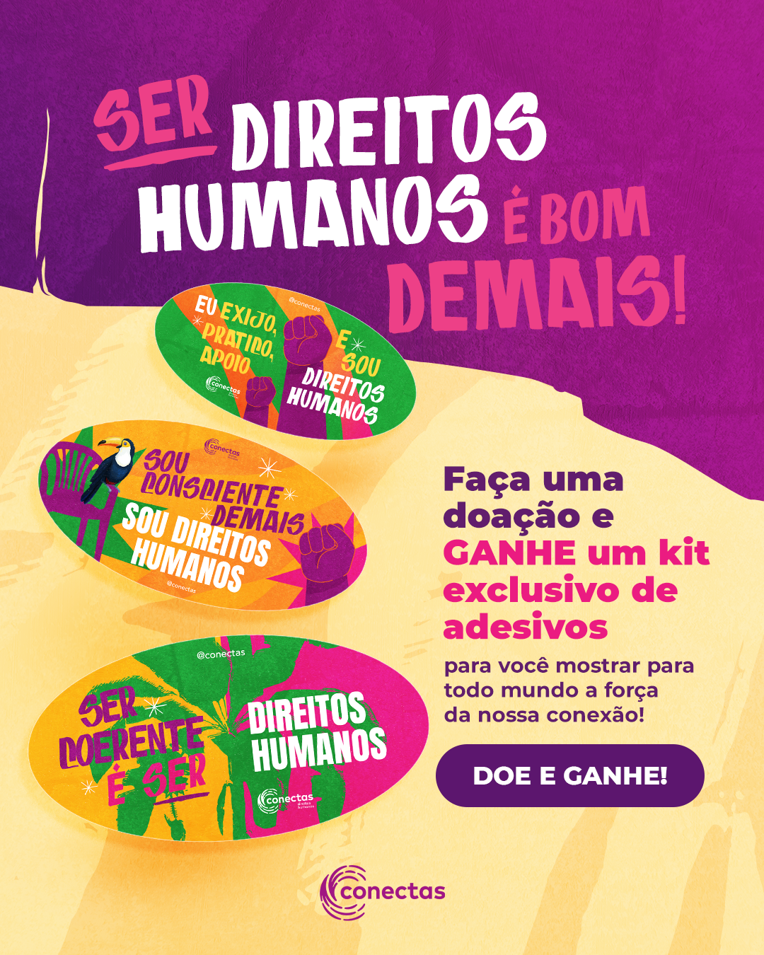 Campanha Temática "Doe e Ganhe" Adesivos
