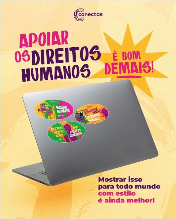 Stickers applied to a laptop