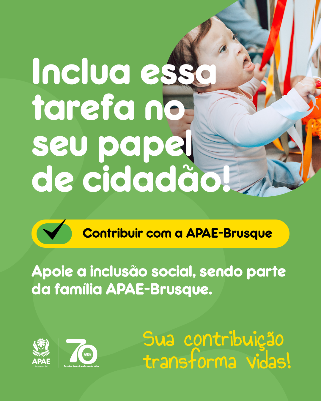 Criativo de campanha da APAE