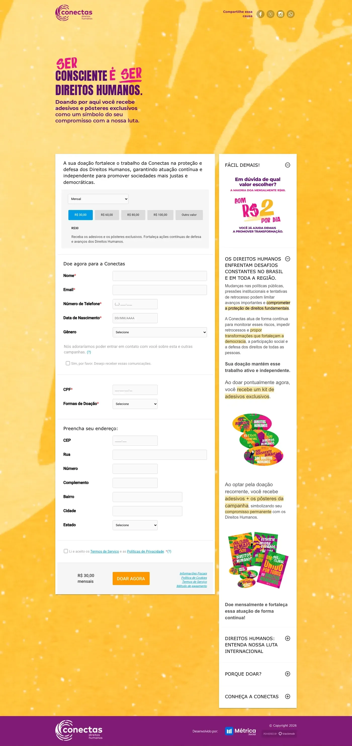 The live Doe e Ganhe campaign page